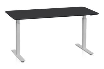 Schreibtisch 1600x800 mm Schwarz/Silber Motorisiert