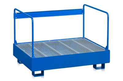 Auffangwanne inklusive Schutzgeländer für 2 Fässer