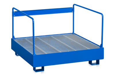 Auffangwanne inklusive Schutzgeländer für 4 Fässer