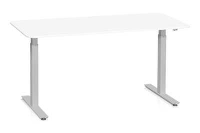Schreibtisch 1600x800 mm weiß/silber motorisiert