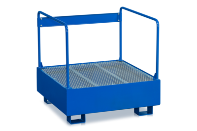 Auffangwanne inklusive Schutzgeländer für 1 Fass