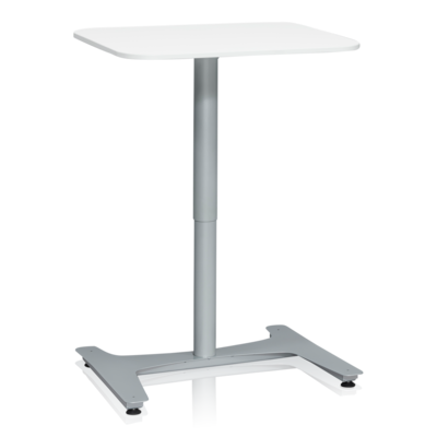 Gasfedertisch 800x600 mm Silber/Weiß